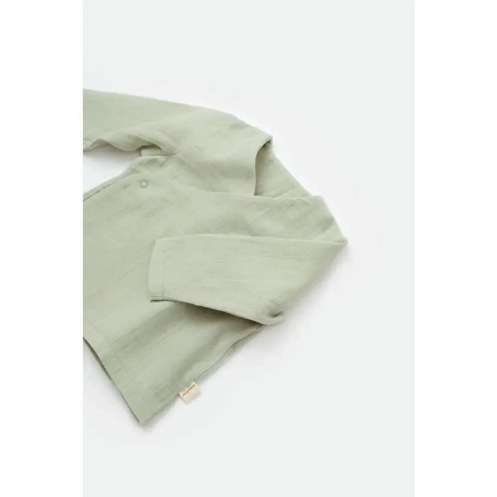 Organic Cotton Baby Outfit Set Green 12-18M GOTS 2 Pc Top Pants